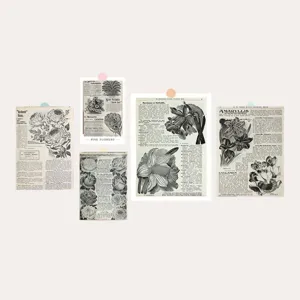 Vintage English floral decorative cards wall postcards set for bedroom living room decor.