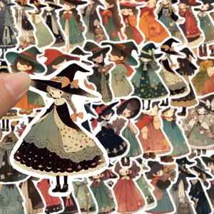 50 Pz Carino Strega Anime Adesivo Ragazza Cartone Animato per Custodia Casco Tazza Deco