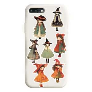 Cover protettiva per telefono con adesivi di cartoni animati di streghe carine design