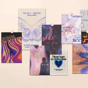 Set of 10 aesthetic art posters wall cards Y2K poster room decor postcard set for bedroom