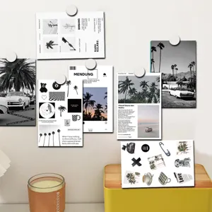Scenic decorative cards wall postcards aesthetic black and white palm tree photography print set for room