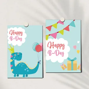 Cute dinosaur birthday decorative cards set, perfect for bedroom wall art and warm dorm decor.