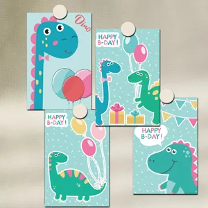 Cute dinosaur birthday greeting cards wall decor postcards set for bedroom living room