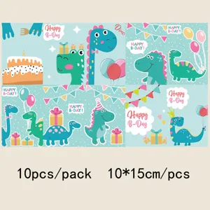 Cute cartoon dinosaur birthday greeting cards set 10pcs 10x15cm wall decor postcards