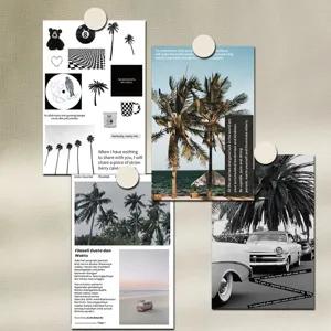 Scenic decorative postcard set details, aesthetic wall art photos, ten pieces pack.