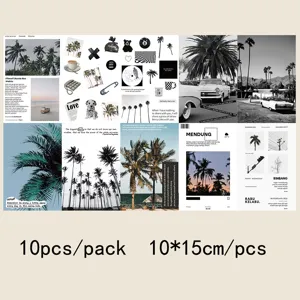 10pcs aesthetic wall collage cards vintage black and white nature postcards room decor