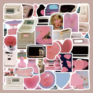 Korean style cute pink retro waterproof decorative stickers for phone case and diary books