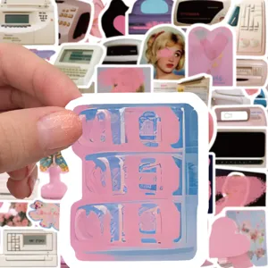 Korean style girlish pink decorative waterproof stickers for phone cases, journals.