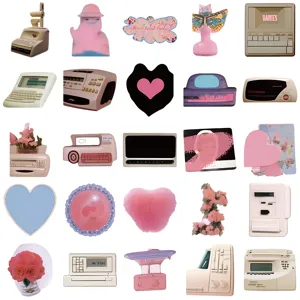 Cute Korean pink aesthetic decorative waterproof stickers for phone cases, journals and guitars.
