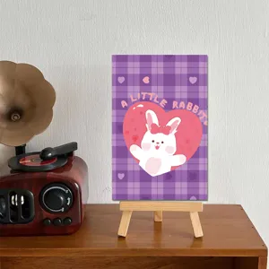Carta decorativa con coniglietto rosa carino stile coreano cartolina da parete per camera