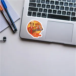 Sticker d'illustration de burger de fast-food rétro pour ordinateur portable et téléphone.