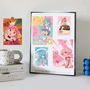 Aesthetic anime girl wall collage cards set cute bedroom room decor aesthetic posters.