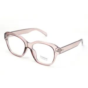 Occhiali da vista montatura rosa trasparente, filtro luce blu computer per donna moda.