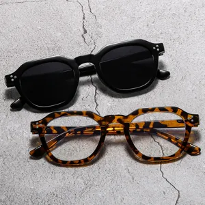 Japanische Retro polygonale Blaulichtfilter Brille und stilvolle UV-Schutz Sonnenbrille.