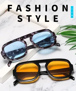 Vintage Retro quadratische Sonnenbrille für Damen und Herren modische Oversize Sonnenbrille.