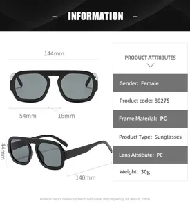 Retro quadratische Sonnenbrille für Damen mit PC-Rahmen und modischem UV-Schutz für den Alltag.