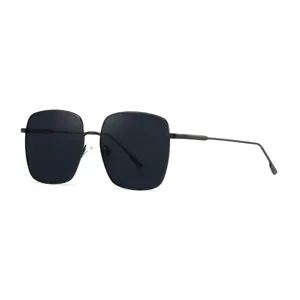 Classic metal square polarized sunglasses for women, trendy UV protection eyewear.