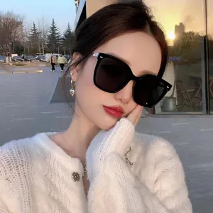 Women's Fashion Oversized Square Sunglasses Luxury Polarized Big Frame UV400 Sun Glasses For Face Slimming Sun Protection Driving Travel