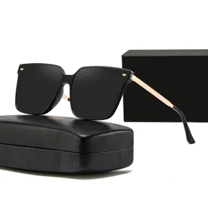 Fashion oversized square sunglasses for women with polarized lenses and chic metal temples.