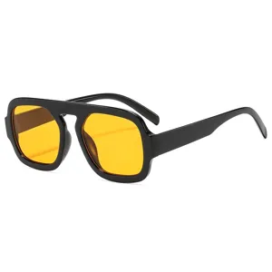 Retro oversized quadratische Sonnenbrille für Damen und Herren, stylische dicke Fassung.
