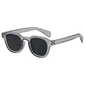 Retrospektive graue transparente Sonnenbrille Damen Herren UV-Schutz modische Brille.