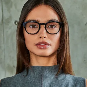 Montura de Gafas Anti-Luz Azul Cuadrada Redonda Para Mujeres Hombres Retro PC Plástico Montura Gafas Nerd Para Lentes Graduadas Accesorios Moda