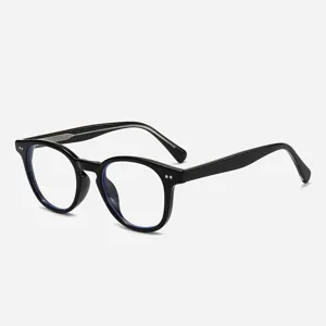 Montura de gafas negra clásica para hombres y mujeres, una elegante gafa óptica.