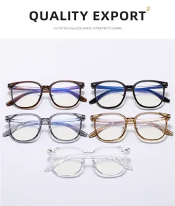Stylish square anti-blue light glasses for women and men, clear big frame glasses.