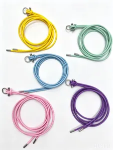 Bunte schmale Leder Taillenseil Gürtel Detail mit Metallring Verschluss für Damen Kleider Röcke.