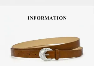 Stylish embossed women belt with silver pin buckle, elegant design for daily commuting and jeans.