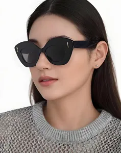 Occhiali da sole cat-eye oversize da donna, montatura geometrica alla moda per ogni occasione