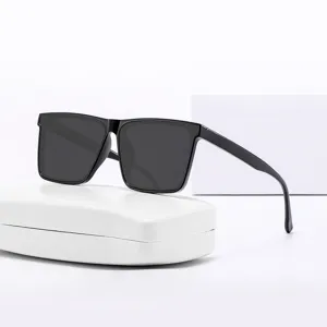 Herren Oversized schwarze Sonnenbrille, trendige UV400 Blendschutz Fahrpolarisierte Brille.