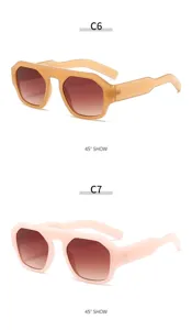 Vintage kleine Sonnenbrille bonbonfarbene Verlaufsgläser 45 Grad Display Variante C6 C7