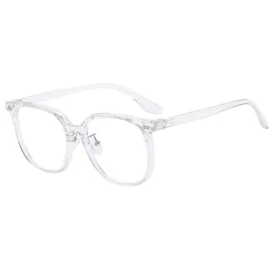 Clear frame blue light blocking glasses stylish large square optical frame for daily wear