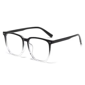 Korean style black gradient square anti blue light glasses frame for women daily fashion
