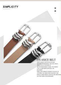 Damen Mode minimalistischer dekorativer Gürtel mit Metallschnalle für Kleid Jeans Taille