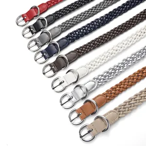 Handgefertigter Geflochtener PU-Ledergürtel Für Damen Mode Taillengürtel Mit Legierungsschnalle Für Jeans Lässiges Accessoire