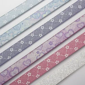 Glitter star heart pattern thin casual belt for women men kids daily stylish outfit accessories