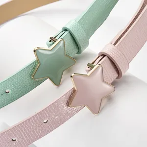 Bambini moda stella cinture carino caramella colore pelle vita cintura ragazze jeans accessori
