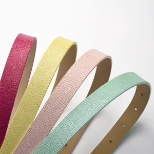 Four vibrant multi-color narrow children belts with stylish textured design for daily wear.