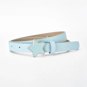 Moda bambini cintura stella azzurro chiaro per ragazze, bellissimo accessorio vita jeans.