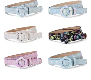 Cintura bambini fibbia fiore glitter cintura casual lucida elegante alla moda accessorio