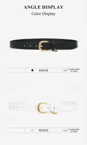 Korean style women's PU leather belt with cute heart metal buckle and charm for dresses.