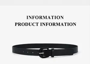 Minimalist black leather belt for women, slim waist strap with metal buckle for dress style.