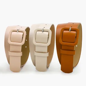 Women fashion wide leather belt casual dress sweater coat waist strap set main view