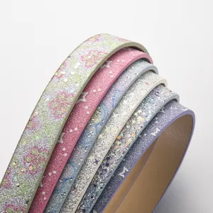 Set di cinture glitterate colorate per bambini con simpatici motivi di stelle e fiori moda.