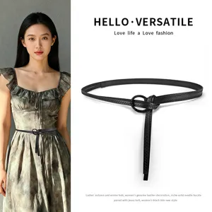Vrouwen Retro PU Leer Smalle Riem Mode Geknoopte Tailleband Casual Jurk Jeans Decoratieve Tailleband Accessoires