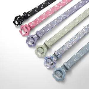 Cintura stella brillantini bambini graziosa fibbia fiore accessorio vita moda stile