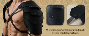 Medieval four-layer shoulder armor Viking retro cosplay costume prop accessory for men