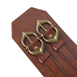 Middeleeuwse ridder vintage brede riem Viking cosplay kunstleder korset tailleband stijl